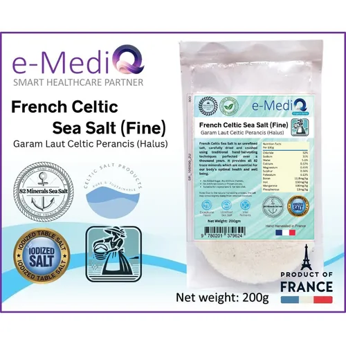 EMEDIQ FRENCH CELTIC SEA SALT 200G (HAND HARVESTED FINE)