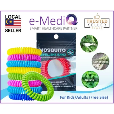 Anti Nyamuk Mosquito Repellent Bracelets (Coil) DEET-Free, Waterproof Eco-Friendly 儿童无毒防蚊贴 [Kids/Adults]