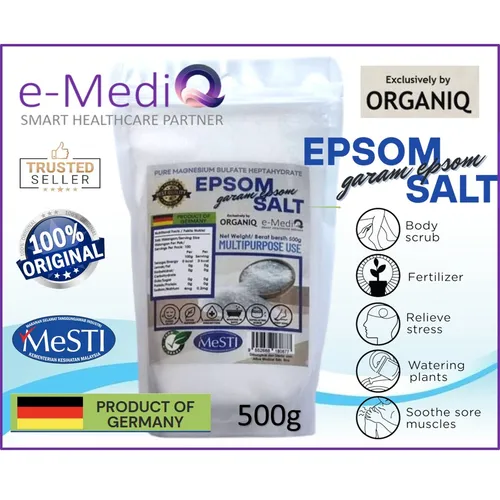 ORGANIQ PURE MAGNESIUM SULFATE EPSOM SALT 500G