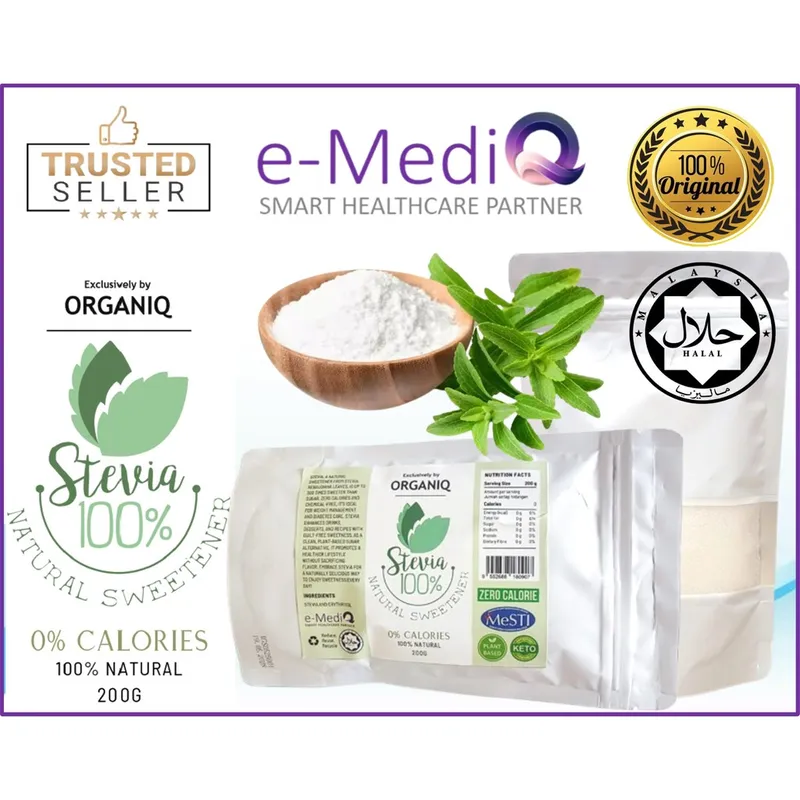 ORGANIQ STEVIA POWDER - NATURAL SWEETENER 200G